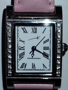 Women's Stainless Steel Watch With White Sapphire Gemstone Accents